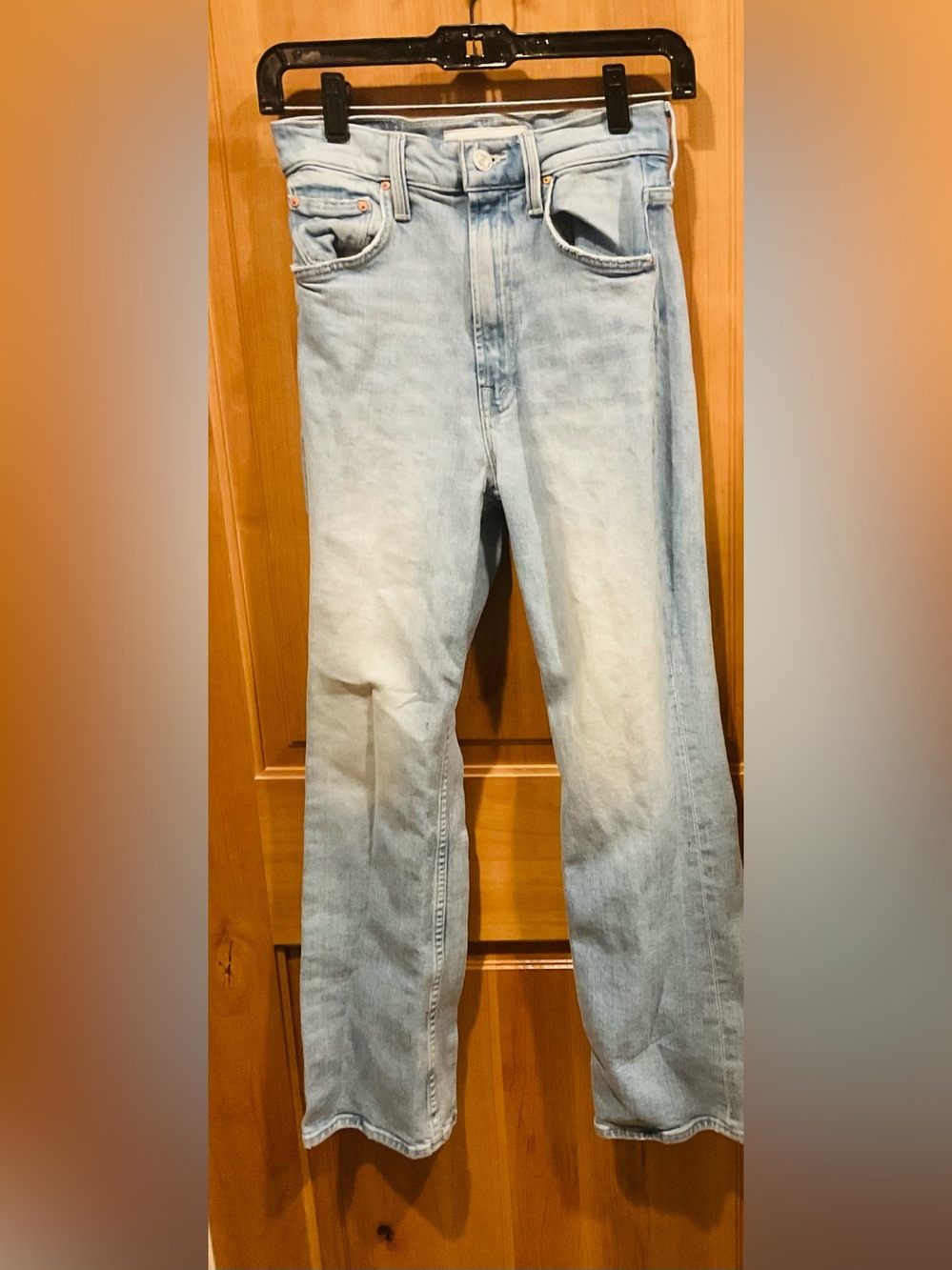 MOTHER Light Blue Straight Leg Scooter Ankle Jeans